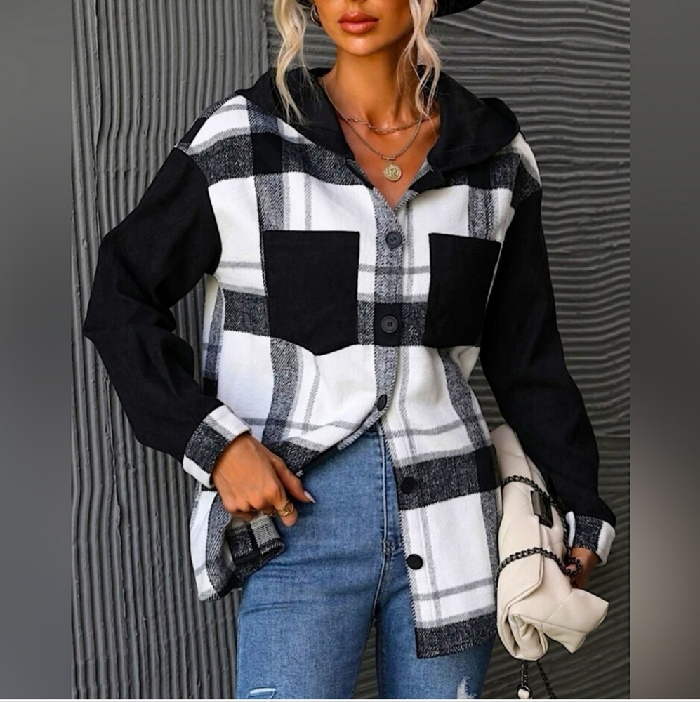Buffalo Plaid hooded shacket